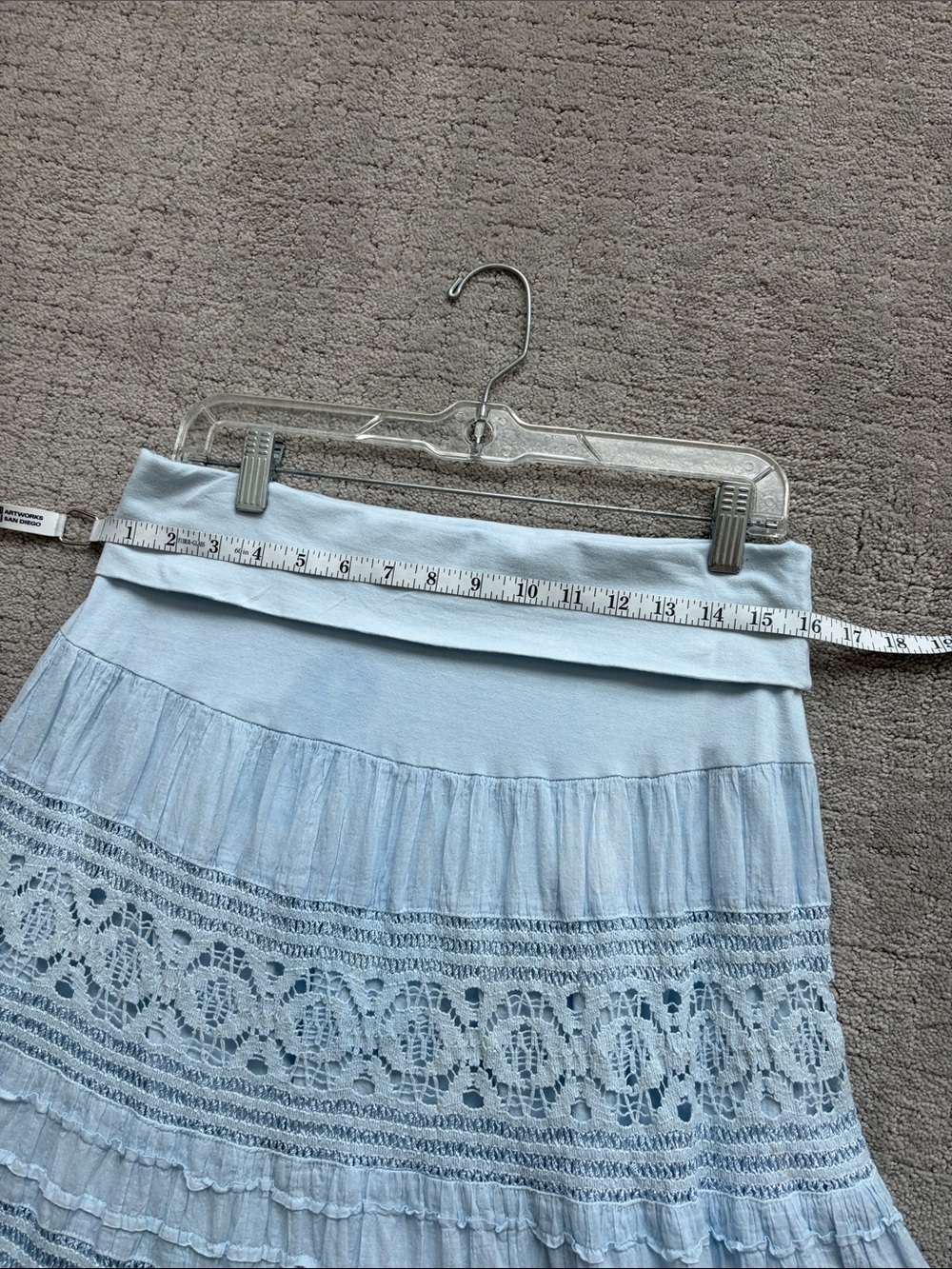 Now and Then Romantic Cottage Core Bohemian Lace Maxi Skirt size L - Picture 6 of 10